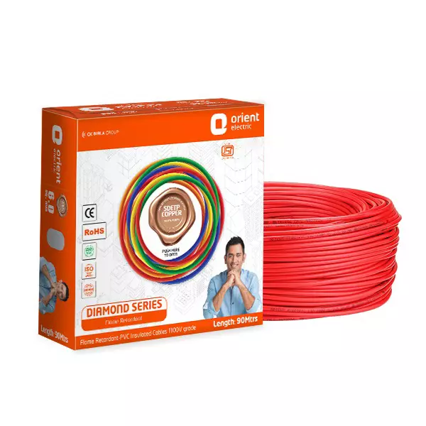 Orient Diamond 1 mm Single Core Flame Retardant Wire Red (90 m Length) Orient Diamond 1 mm Single Core Flame Retardant Wire Red (90 m Length)