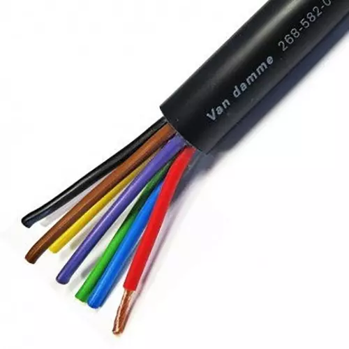 Polycab 0.5 Sq.mm 8 Core FR Industrial Flexible Cable Black (100 m)