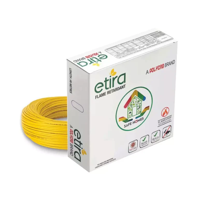 Polycab Etira 1 Sq.mm 1 Core Flame Retardant (FR) House Wire Yellow (90 m)