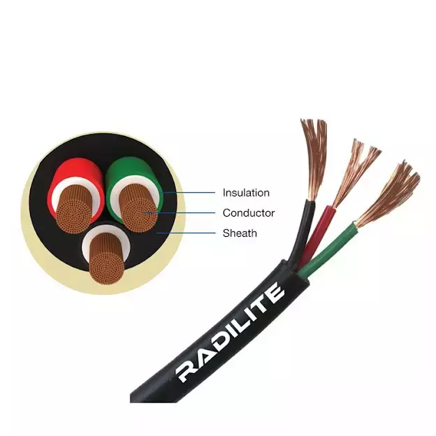 RADILITE 1 Sq.mm 3 Core Flexible Wire Black (90 m) RADILITE 1 Sq.mm 3 Core Flexible Wire Black (90 m)