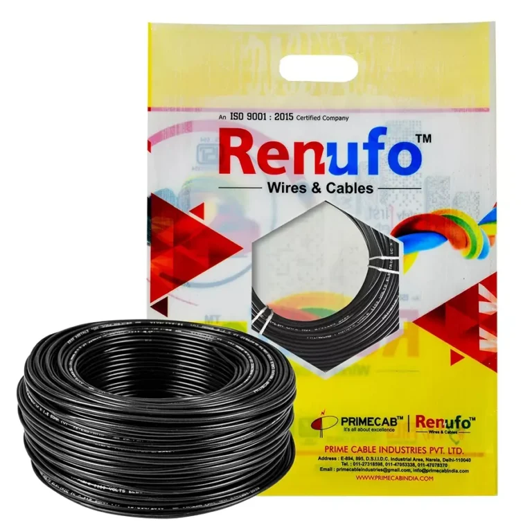 Renufo 0.5 Sq mm 1 Core Flame Retardant (FR) House Cable Black 100 m