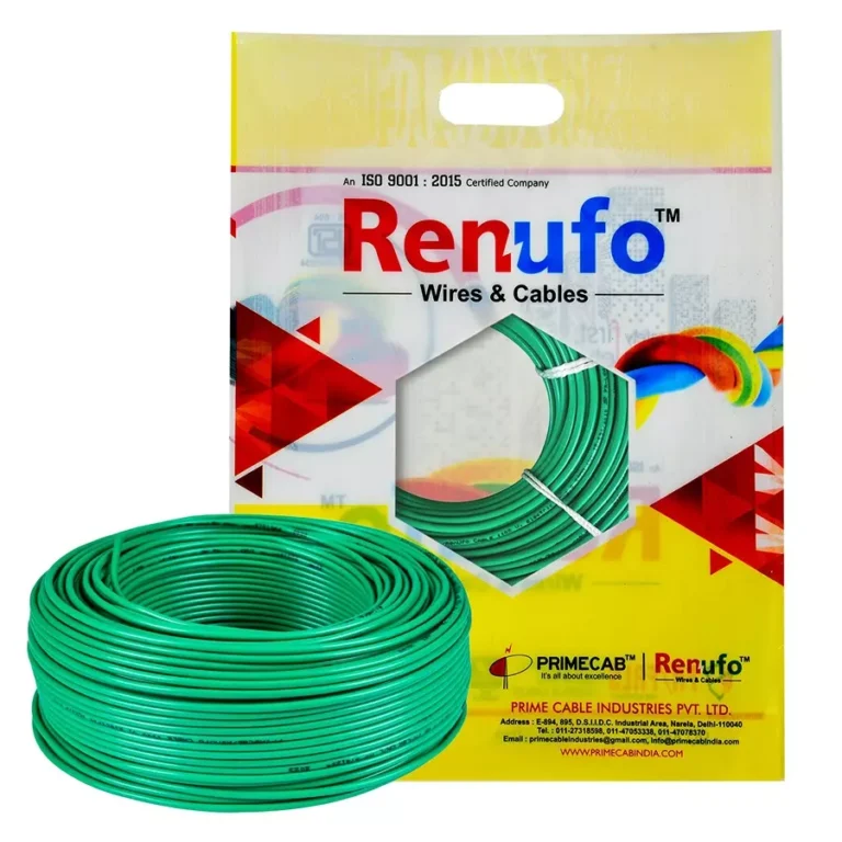 Renufo 0.75 Sq mm 1 Core Flame Retardant (FR) House Cable Green 100 m