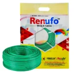 Renufo 4.0 Sq mm 1 Core Flame Retardant (FR) House Cable Green 100 m