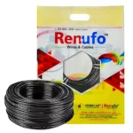Renufo 6.0 Sq mm 1 Core Flame Retardant (FR) House Cable Black 100 m