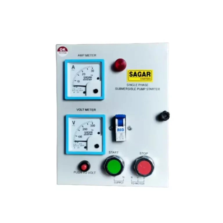 Sagar 3 HP Single Phase Motor Starter Panel for Water Filled Submersible Pump, SSS-3H-WF-M