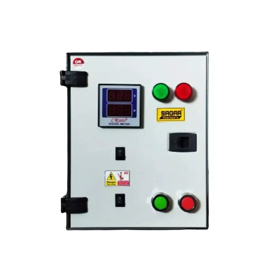 Sagar 5 HP Three Phase Automatic Motor Starter Panel for Submersible Pump, SSS-5HP-3PH-Sz5-DT Sagar 5 HP Three Phase Automatic Motor Starter Panel for Submersible Pump, SSS-5HP-3PH-Sz5-DT