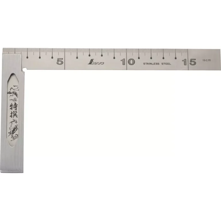 Shinwa Rules Right Angle Flat Type Square Metric Scale 1.5 mm Thickness, 2008842