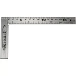 Shinwa Rules Right Angle Flat Type Square Metric Scale 1.5 mm Thickness, 2008851