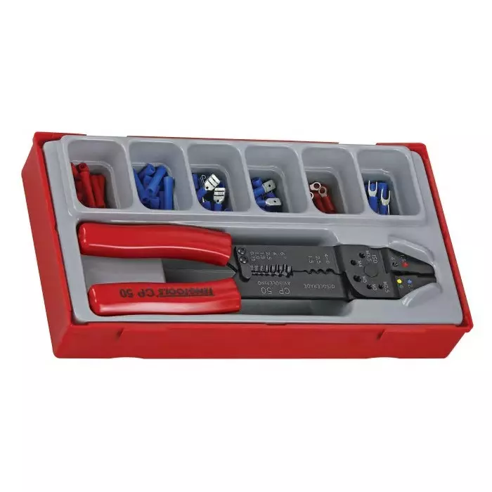 Teng Tools Hand Crimp Tool for Insulated Terminals, Uninsulated Terminals, TTCP121