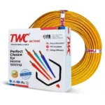 TWC Active 4 Sq.mm 1 Core Flame Retardant Flexible Cable Yellow (90 m)