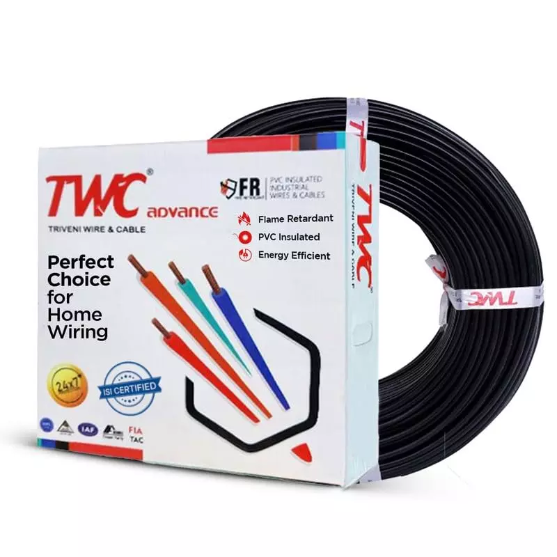 TWC Advance 4 Sq.mm 1 Core Flame Retardant Flexible Cable Black (90 m) TWC Advance 4 Sq.mm 1 Core Flame Retardant Flexible Cable Black (90 m)