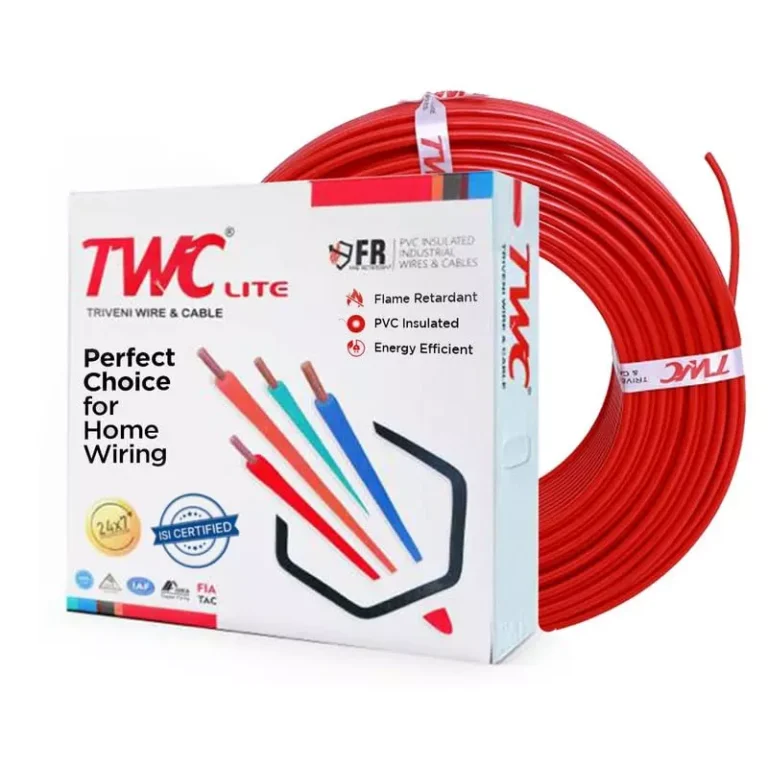 TWC Lite 6 Sq.mm 1 Core Flame Retardant Flexible Cable Red (90 m)