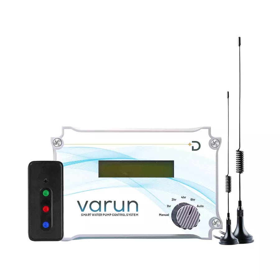 Varun Remote and Mobile Based Pump Controller by Dyulabs (Varun S3) Upto 3 km Remote Range (No SIM) and Unlimited Mobile Range (SIM Required) Varun Remote and Mobile Based Pump Controller by Dyulabs (Varun S3) Upto 3 km Remote Range (No SIM) and Unlimited Mobile Range (SIM Required)